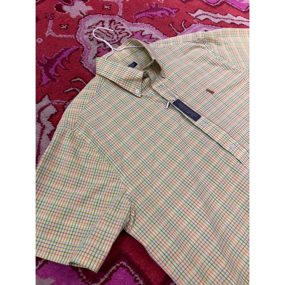 Southern Casanova Mens Plaid Button Down Short Sleeve Shirt Large